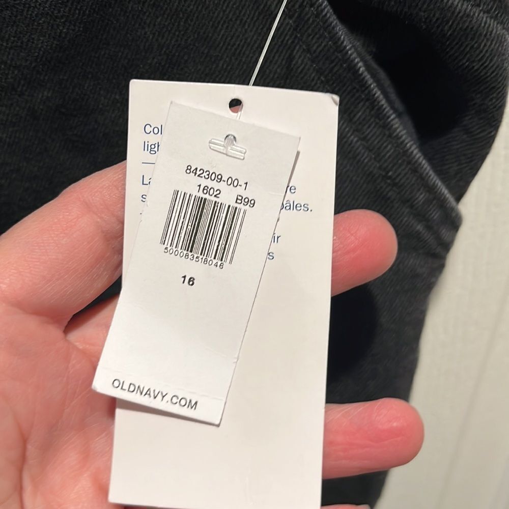 NWT Old Navy Black Side Panel distressed Maternity Overalls size 16. - Picture 3 of 9